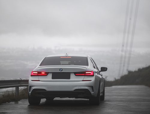 Car driving on a road