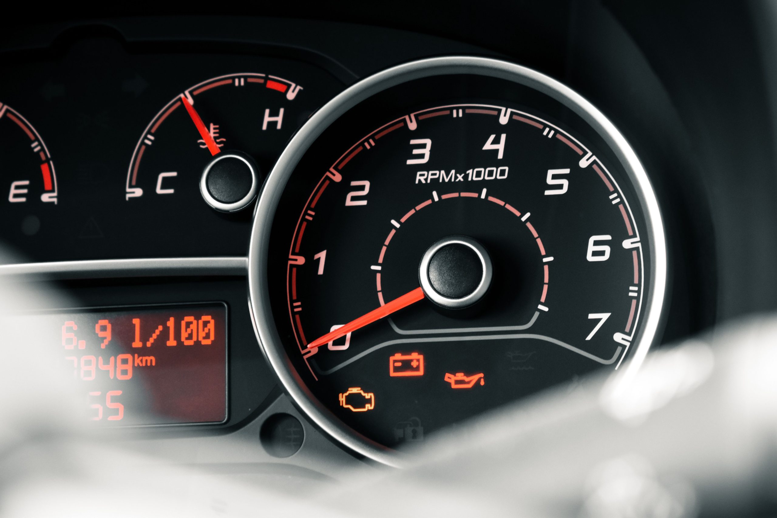BMW dashboard with warning indicators illuminated