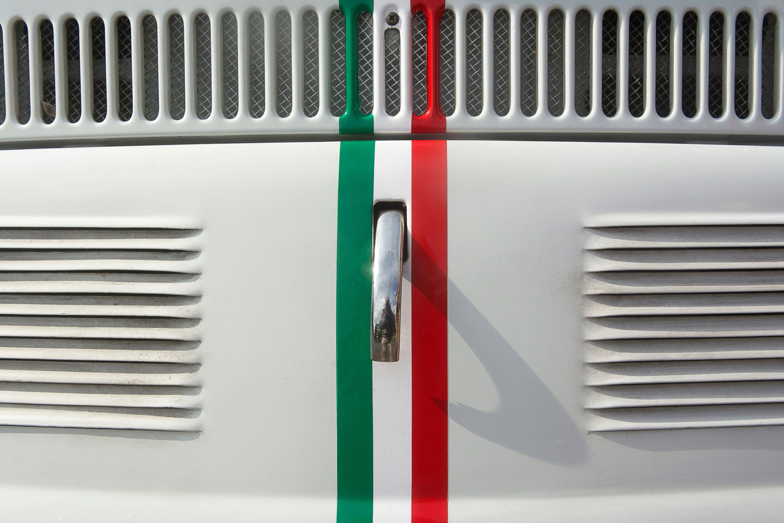 Close-up of a car radiator