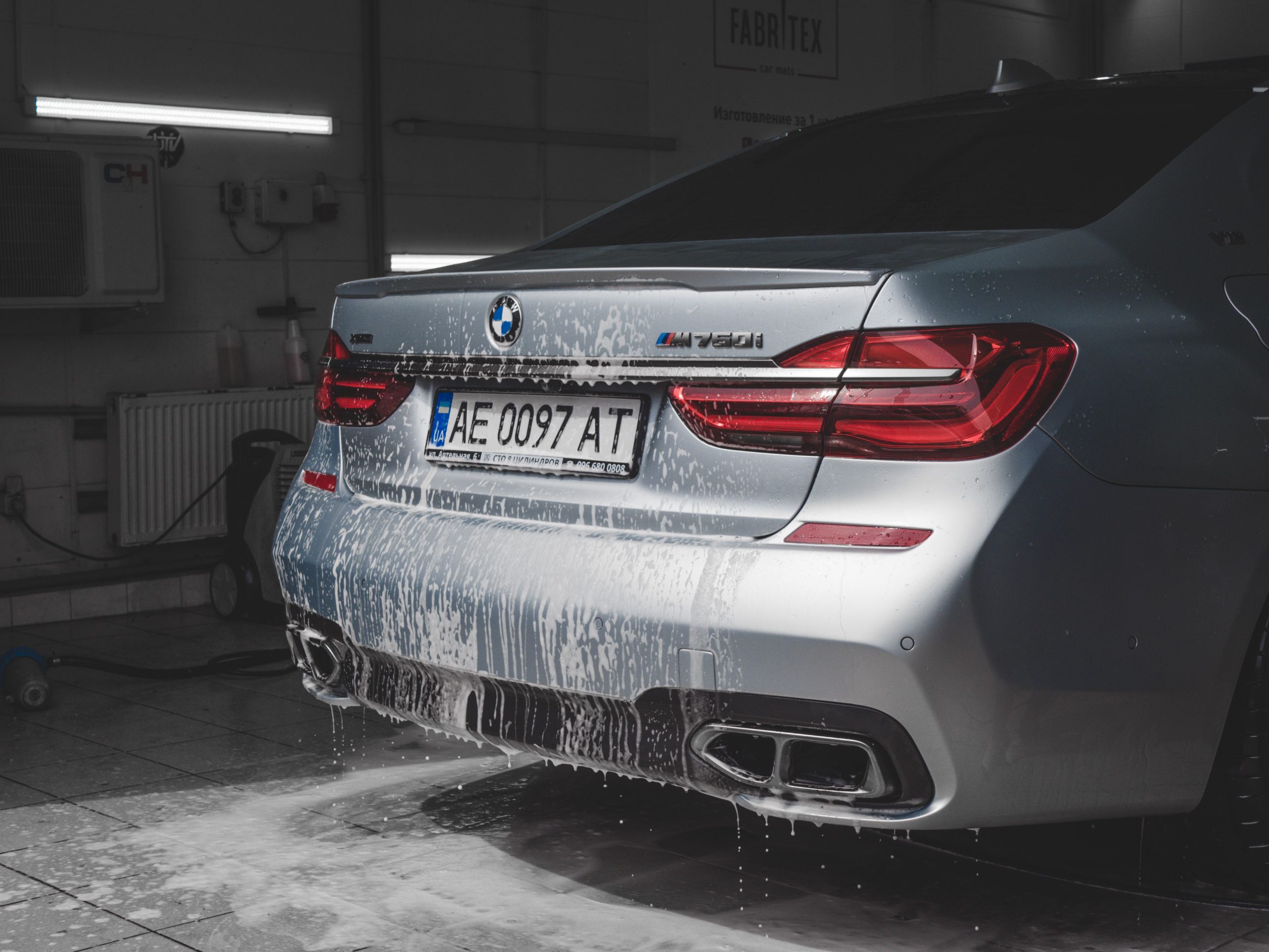 Car at an outdoor car wash