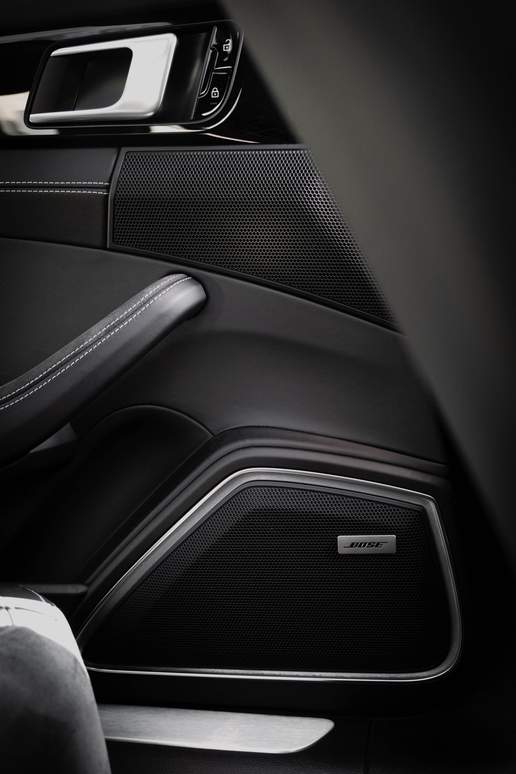 Black door panel in a car