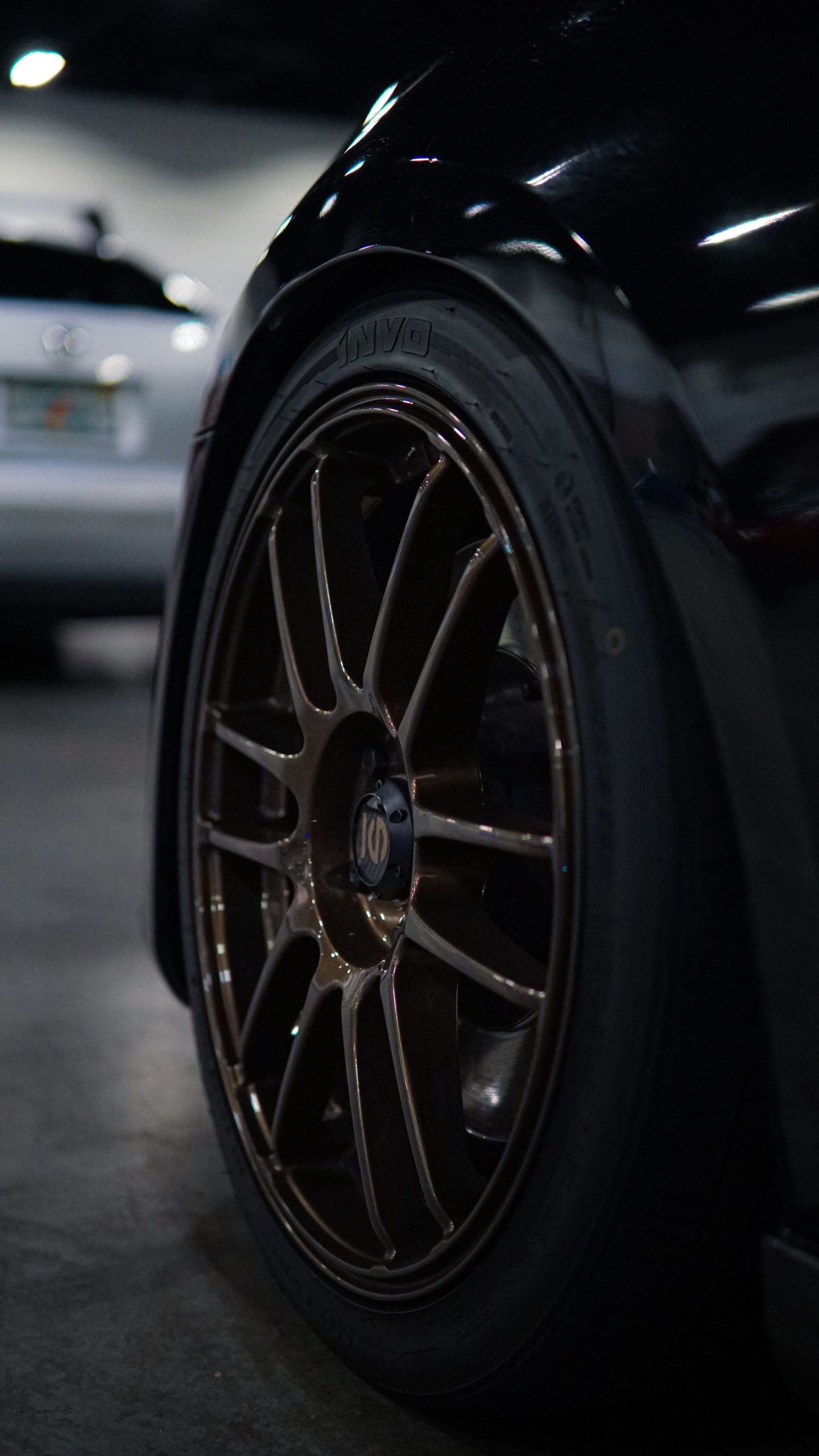 Close-up of a car alloy rim