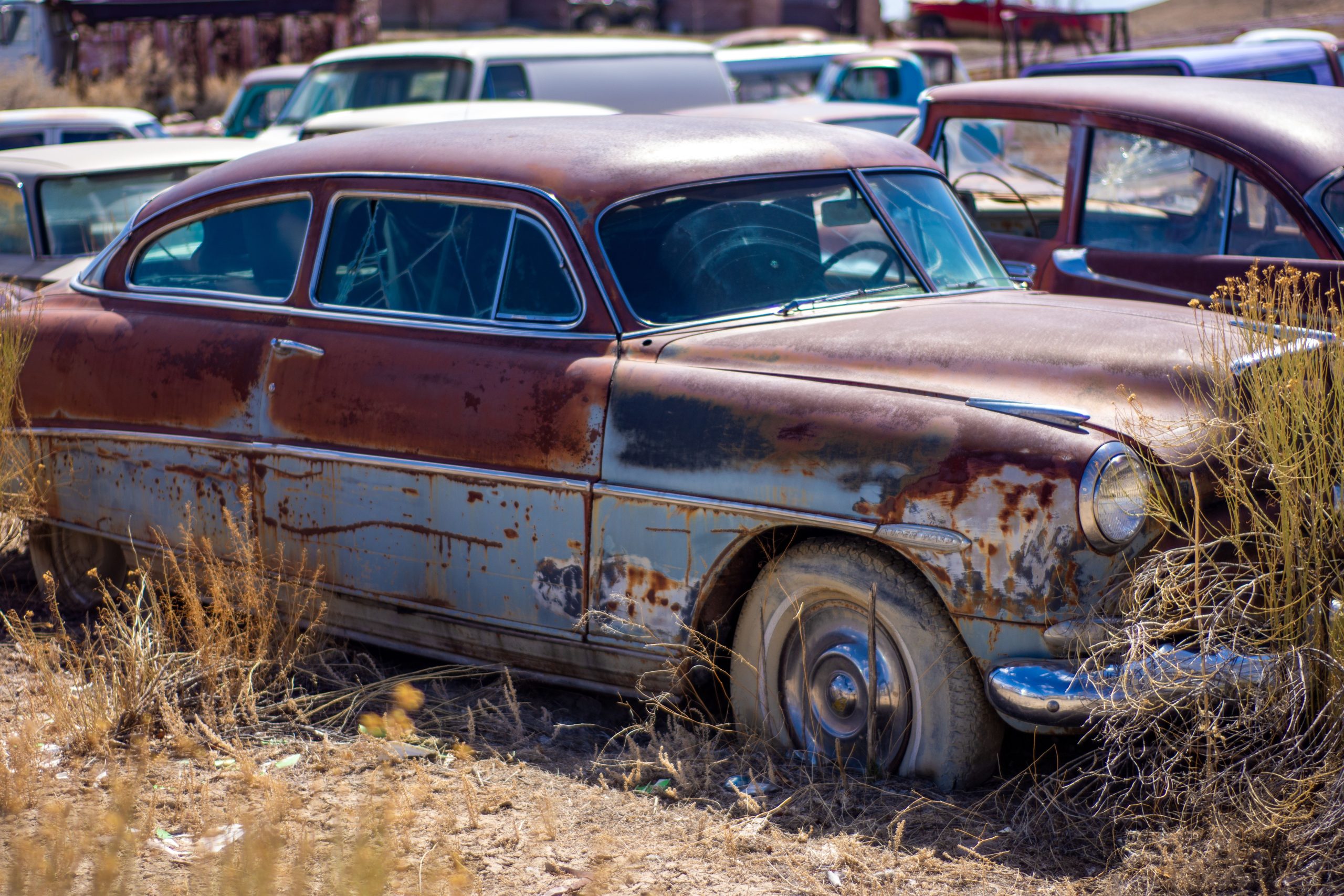 Close-up of a rusty car surface