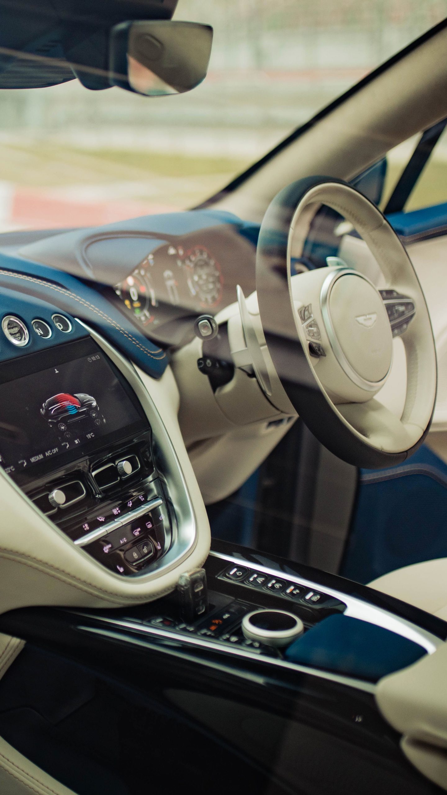 Modern car interior dashboard and console